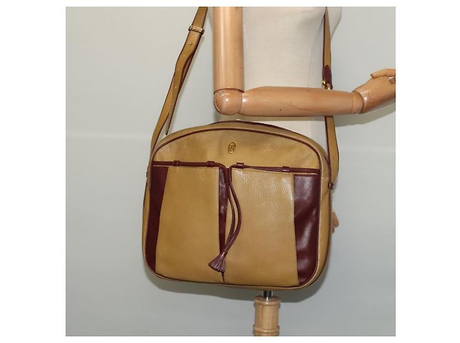 Borsa a spalla CARTIER in pelle dorata gialla Auth bs24418 D'oro Giallo - vista 20