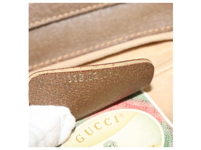 Borsa a Spalla GUCCI GG Supreme PVC Beige Oro 118 02 050 Auth BA1491 D'oro - vista 12