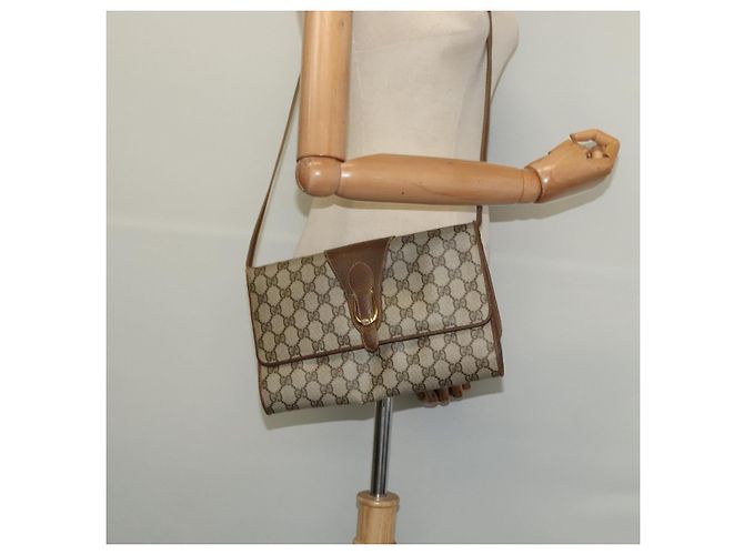 Borsa a Spalla GUCCI GG Supreme PVC Beige Oro 118 02 050 Auth BA1491 D'oro - vista 23