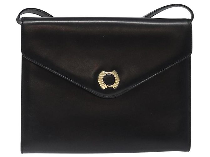 Borsa a spalla Salvatore Ferragamo in pelle nera e oro Auth BA1085 Nero D'oro - vista 13