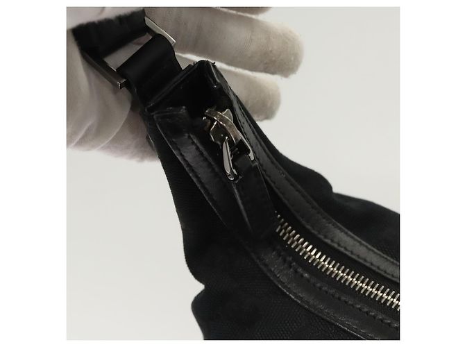 Borsa a Spalla in Tela GG Gucci Nera 001 4299 Auth am8054 Nero - vista 10