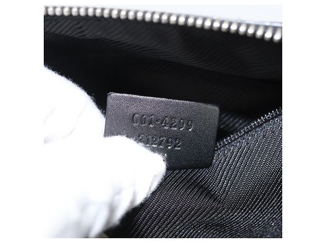 Borsa a Spalla in Tela GG Gucci Nera 001 4299 Auth am8054 Nero - vista 12
