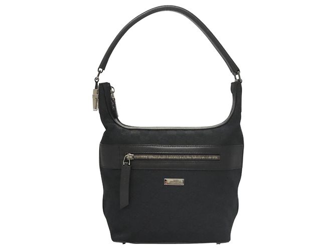 Borsa a Spalla in Tela GG Gucci Nera 001 4299 Auth am8054 Nero - vista 13