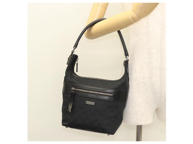 Borsa a Spalla in Tela GG Gucci Nera 001 4299 Auth am8054 Nero - vista 25