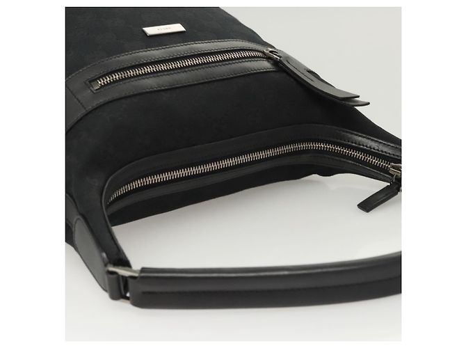 Borsa a Spalla in Tela GG Gucci Nera 001 4299 Auth am8054 Nero - vista 6