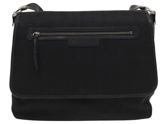 Bulgari Borsa a spalla BVLGARI Logo Mania in tela nera Auth BA1529 Nero - vista 13