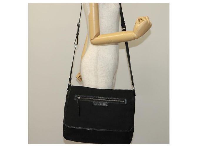 Bulgari Borsa a spalla BVLGARI Logo Mania in tela nera Auth BA1529 Nero - vista 24
