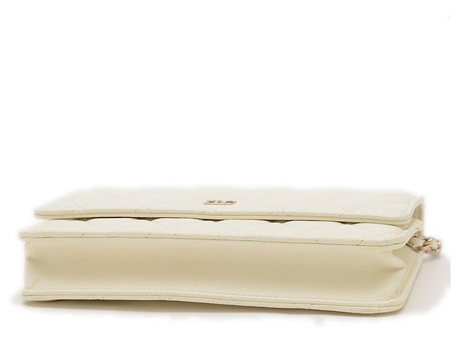Wallet On Chain Cartera Chanel En Cadena Blanco - vista 3
