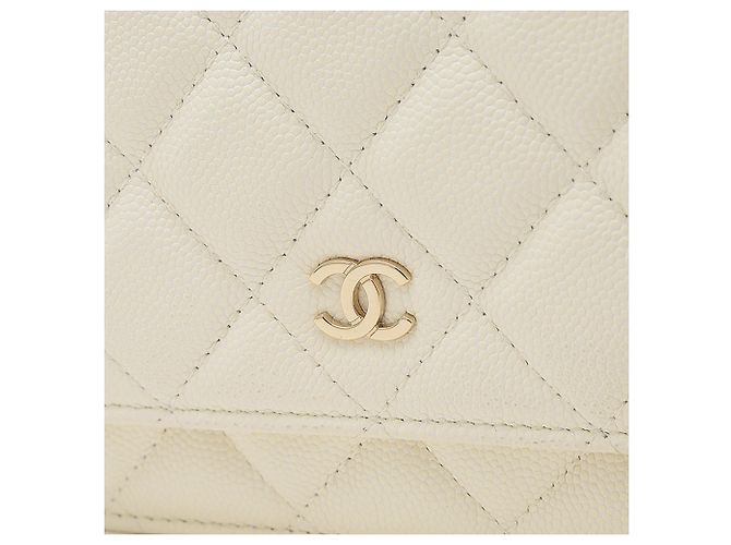 Wallet On Chain Cartera Chanel En Cadena Blanco - vista 4