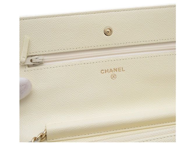 Wallet On Chain Cartera Chanel En Cadena Blanco - vista 6