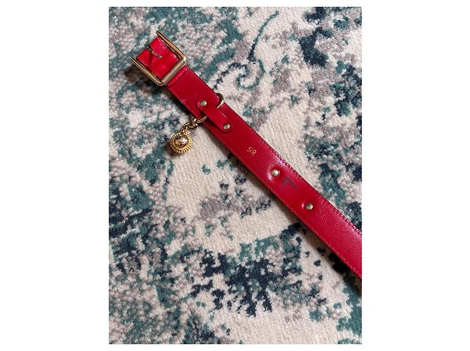 Céline - cinturón de cuero rojo con campana dorada Roja - vista 2
