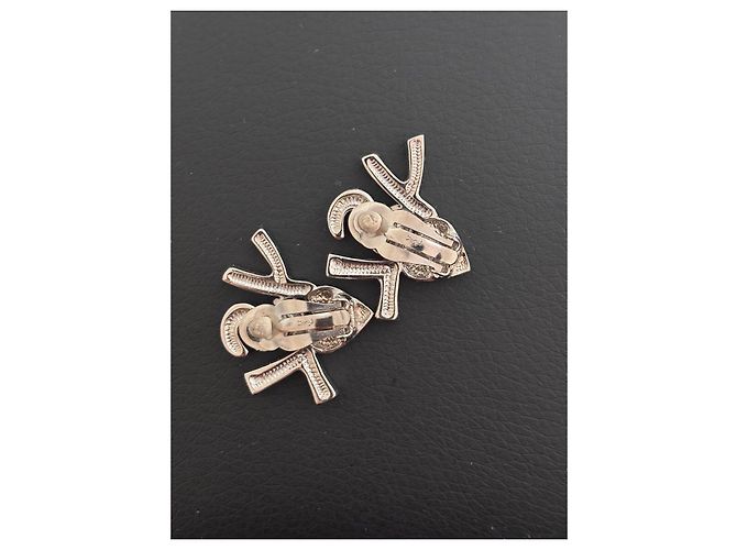 Yves Saint Laurent - clip per orecchie Silver hardware - vista 3