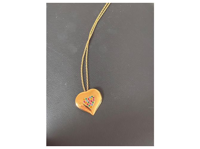 Yves Saint Laurent - mehrfarbiger Herzanhänger Gold hardware - Ansicht 2