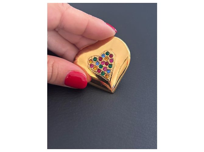 Yves Saint Laurent - mehrfarbiger Herzanhänger Gold hardware - Ansicht 3