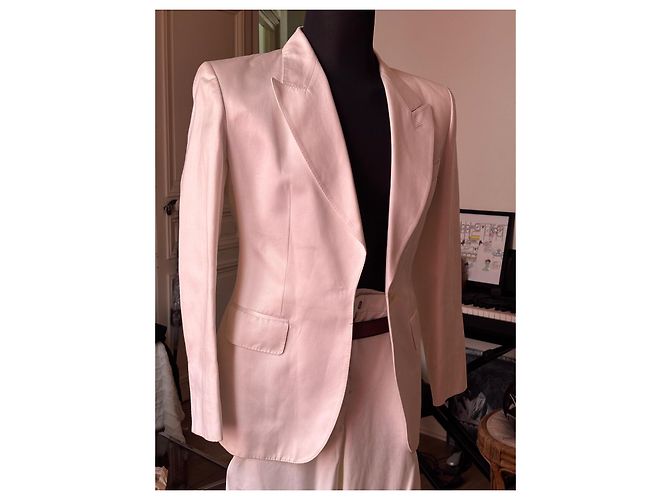 Yves Saint Laurent - completo giacca e pantaloni bianchi Bianco - vista 2