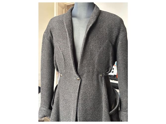 Thierry Mugler - hermoso abrigo de lana ajustado Gris - vista 2