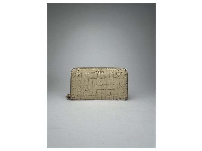 Vintage miu miu leather wallet white - view 8