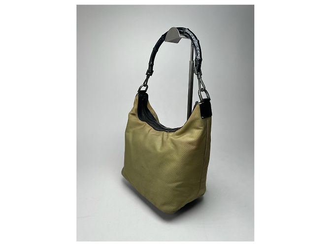 Bamboo Vintage Gucci Polyester-Leder Tasche mit Bambusgriff Khaki - Ansicht 2
