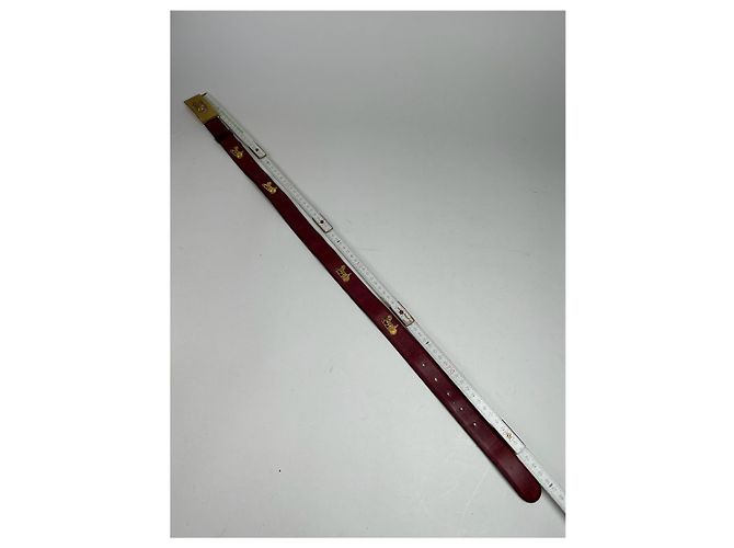 Céline Vintage Celine Leder Gürtel burgunderrot Bordeaux - Ansicht 3
