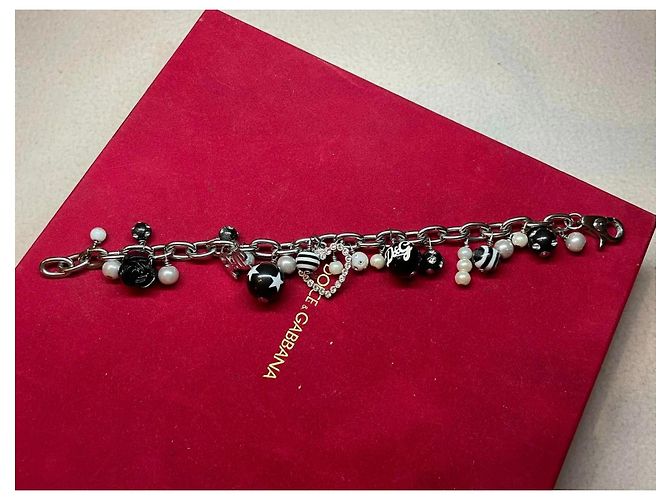 Bracciale DOLCE & GABBANA acciaio con perle cuore rosa argento - vista 12