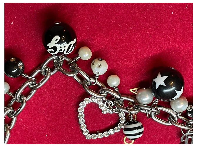 Bracciale DOLCE & GABBANA acciaio con perle cuore rosa argento - vista 7