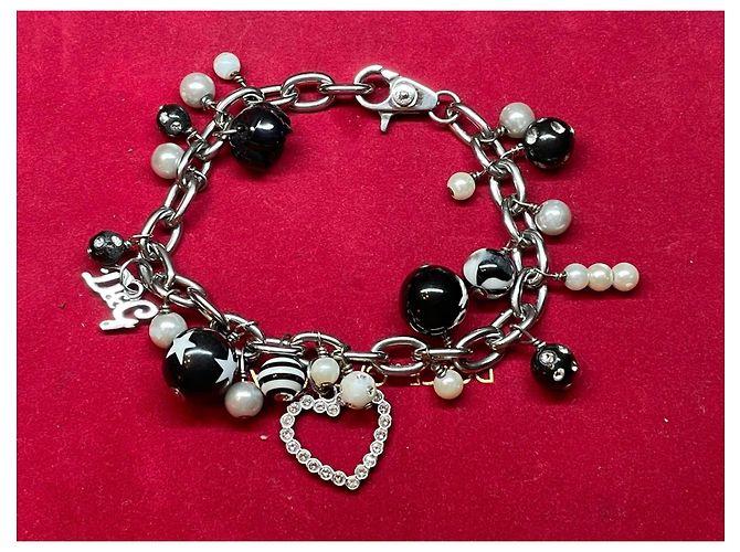 Bracciale DOLCE & GABBANA acciaio con perle cuore rosa argento - vista 8