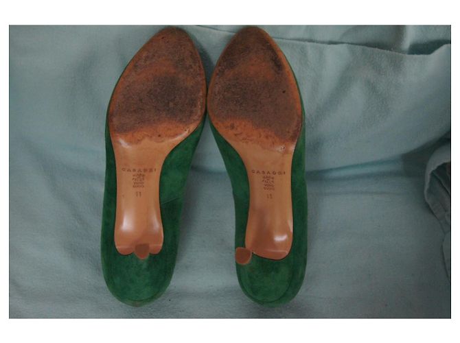 Casadei High Heels Grün Hirschleder - Ansicht 8