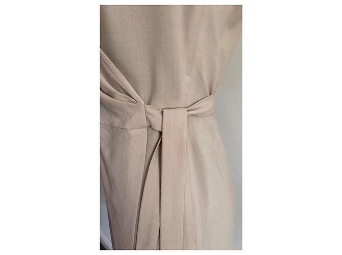 Kenzo Beige ärmelloses Wickelkleid Größe 36-38 - Ansicht 11
