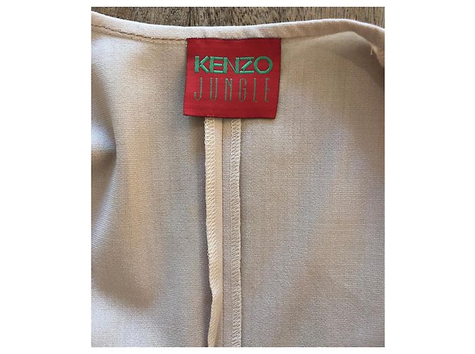 Kenzo Beige ärmelloses Wickelkleid Größe 36-38 - Ansicht 3