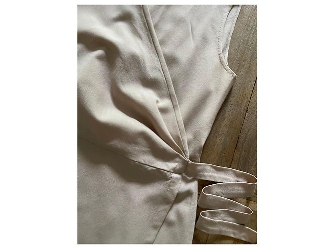 Kenzo Beige ärmelloses Wickelkleid Größe 36-38 - Ansicht 5