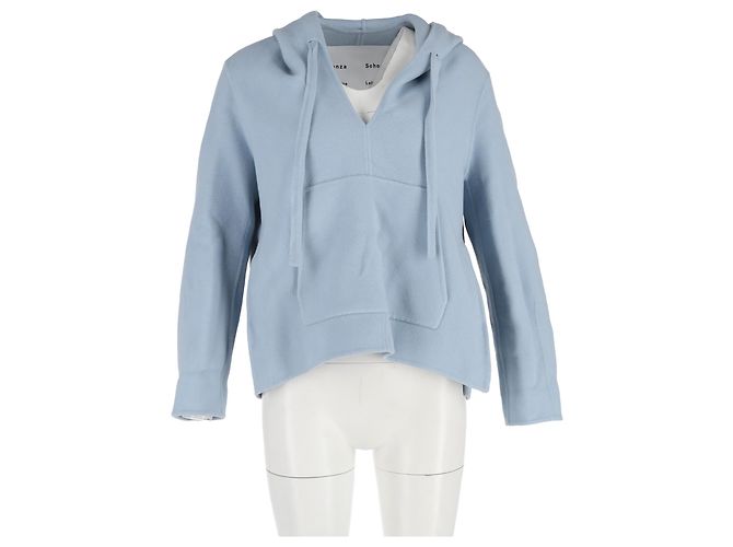 Proenza Schouler Hoodie aus blauer Wolle Hellblau - Ansicht 4