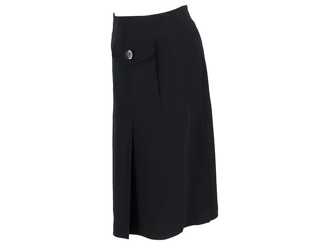 Max Mara knielange Rock aus schwarzem Polyester - Ansicht 2