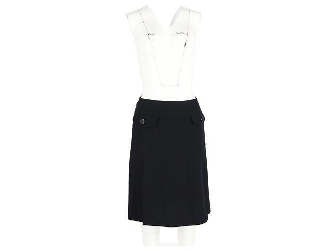 Max Mara knielange Rock aus schwarzem Polyester - Ansicht 4