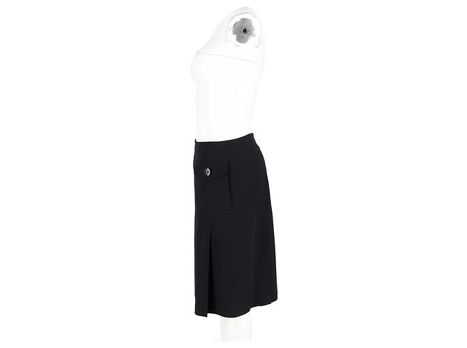 Max Mara knielange Rock aus schwarzem Polyester - Ansicht 5