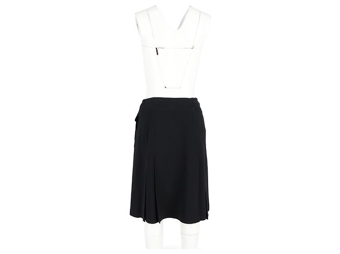 Max Mara knielange Rock aus schwarzem Polyester - Ansicht 6