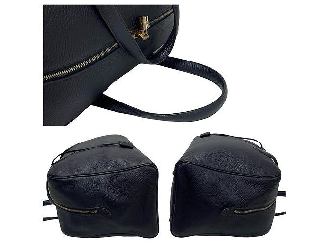 Hermès Borsa Boston Hermes Victoria 43 in Taurillon Clemence Blu - vista 6