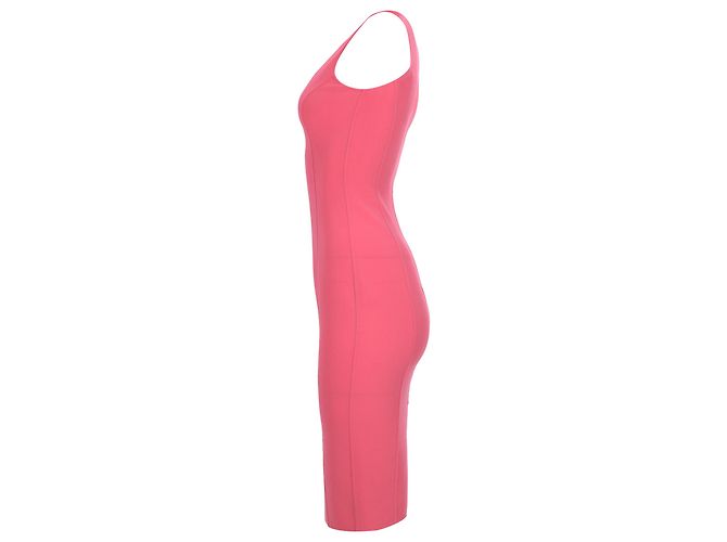 Michael Kors Sleeveless Midi Bodycon Dress in Pink Wool - view 2