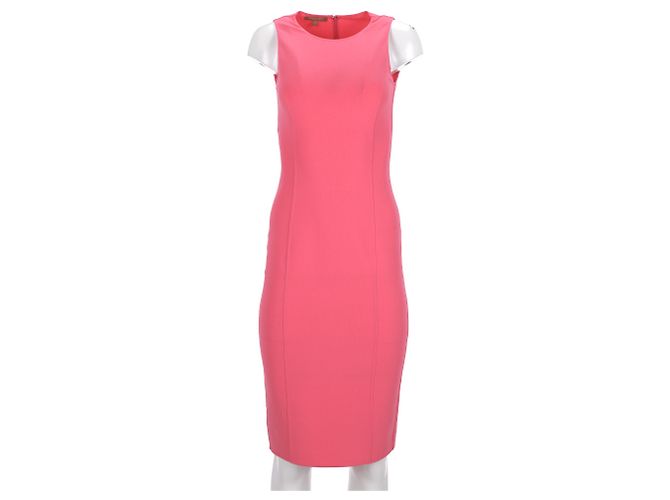 Michael Kors Sleeveless Midi Bodycon Dress in Pink Wool - view 6