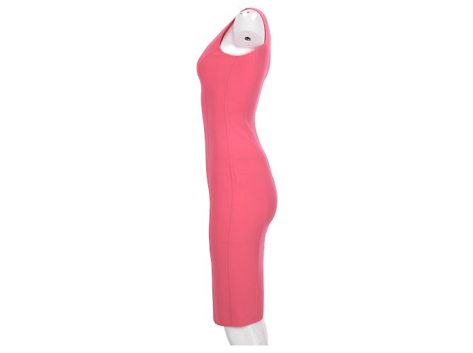 Michael Kors Sleeveless Midi Bodycon Dress in Pink Wool - view 7