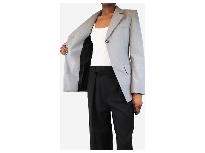 Victoria Beckham Grau einreihiger Blazer - Größe UK 6 - Ansicht 4