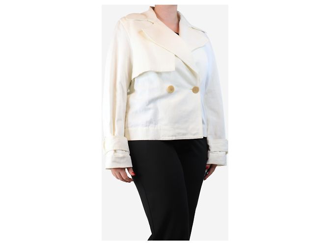Vince Giacca in lino e cotone crema - taglia M Crudo - vista 3
