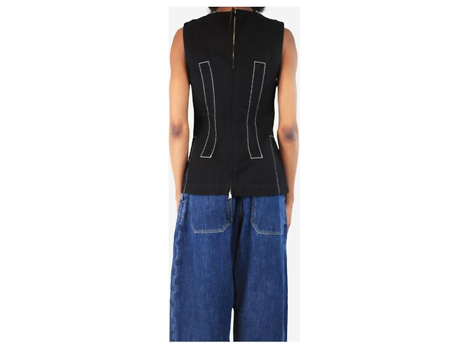 Marni Ärmelloses schwarzes Top mit Kontrastnähten - size UK 6 - Ansicht 2