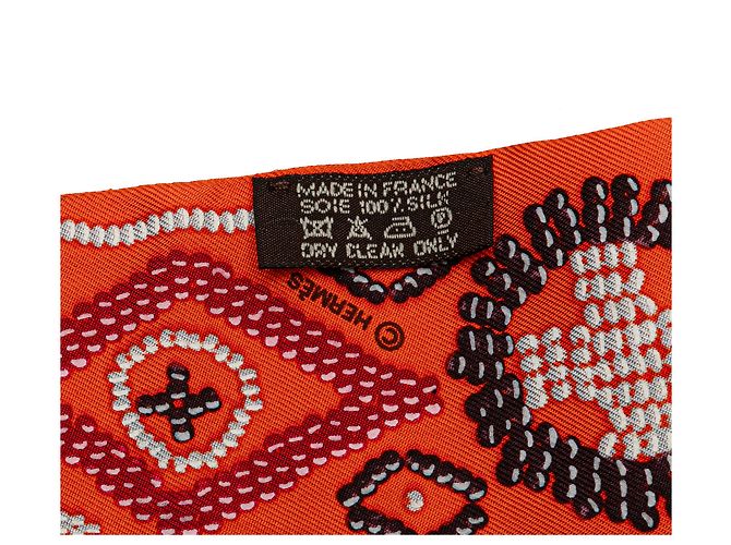 Hermès Arancione Kelly in Perle Sciarpa in Seta Twilly - vista 2