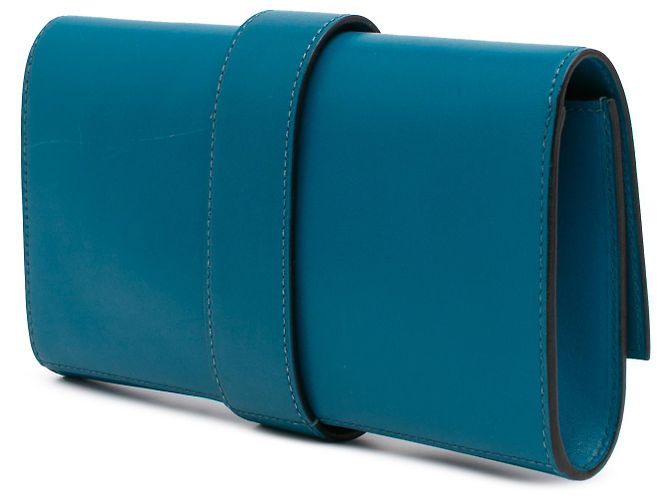 Clutch Medor 23 in Tadelakt Blu Hermès - vista 2