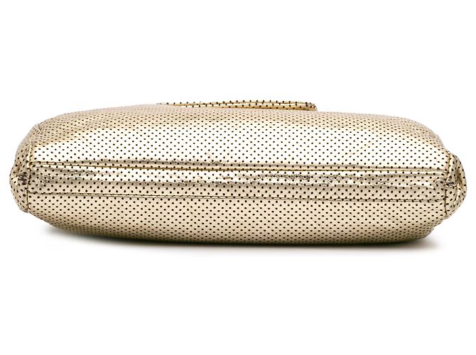 Chanel Gold Perforiertes, rissiges Metallic-Kalbsleder Drill Tote Golden - Ansicht 3