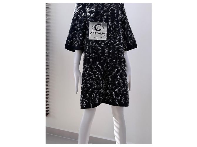 Chanel Fluffy Boucle Kleid 44 FR Paris / Salzburg Schwarz - Ansicht 4
