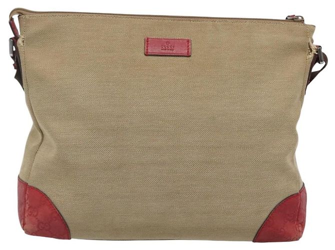 Borsa a Spalla Guccissima in Tela Beige 257301 Auth ep8622 - vista 13