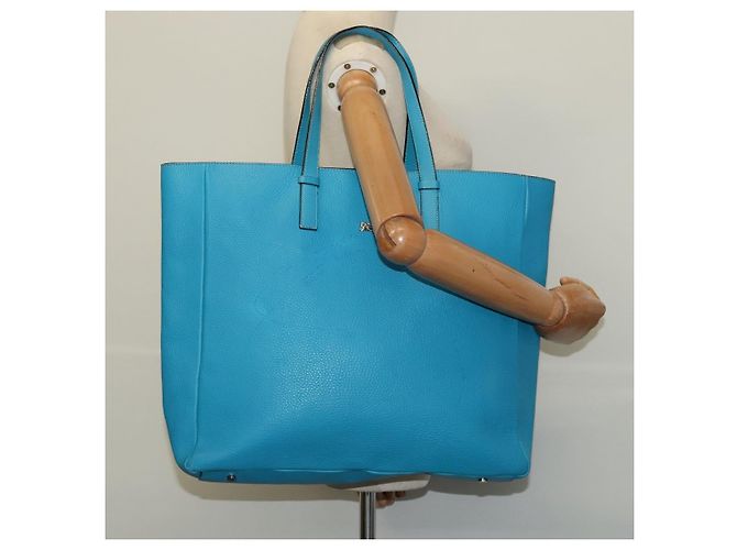Borsa tote in pelle blu argento Auth bs24752 di BURBERRY - vista 22