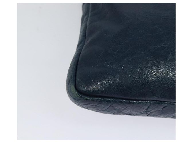 Borsa a spalla piatta classica in pelle blu BALENCIAGA Auth bs24746 - vista 15