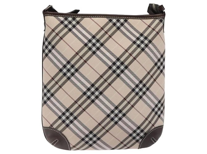 Borsa a spalla Burberry Nova Check Blue Label in tela beige Auth 119982 - vista 13